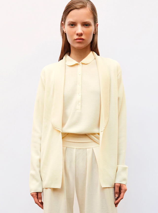 knit jacket with mini rick rack trim - Image principale