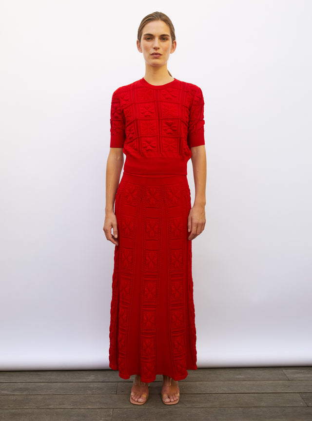 long skirt with clover motif - Image principale