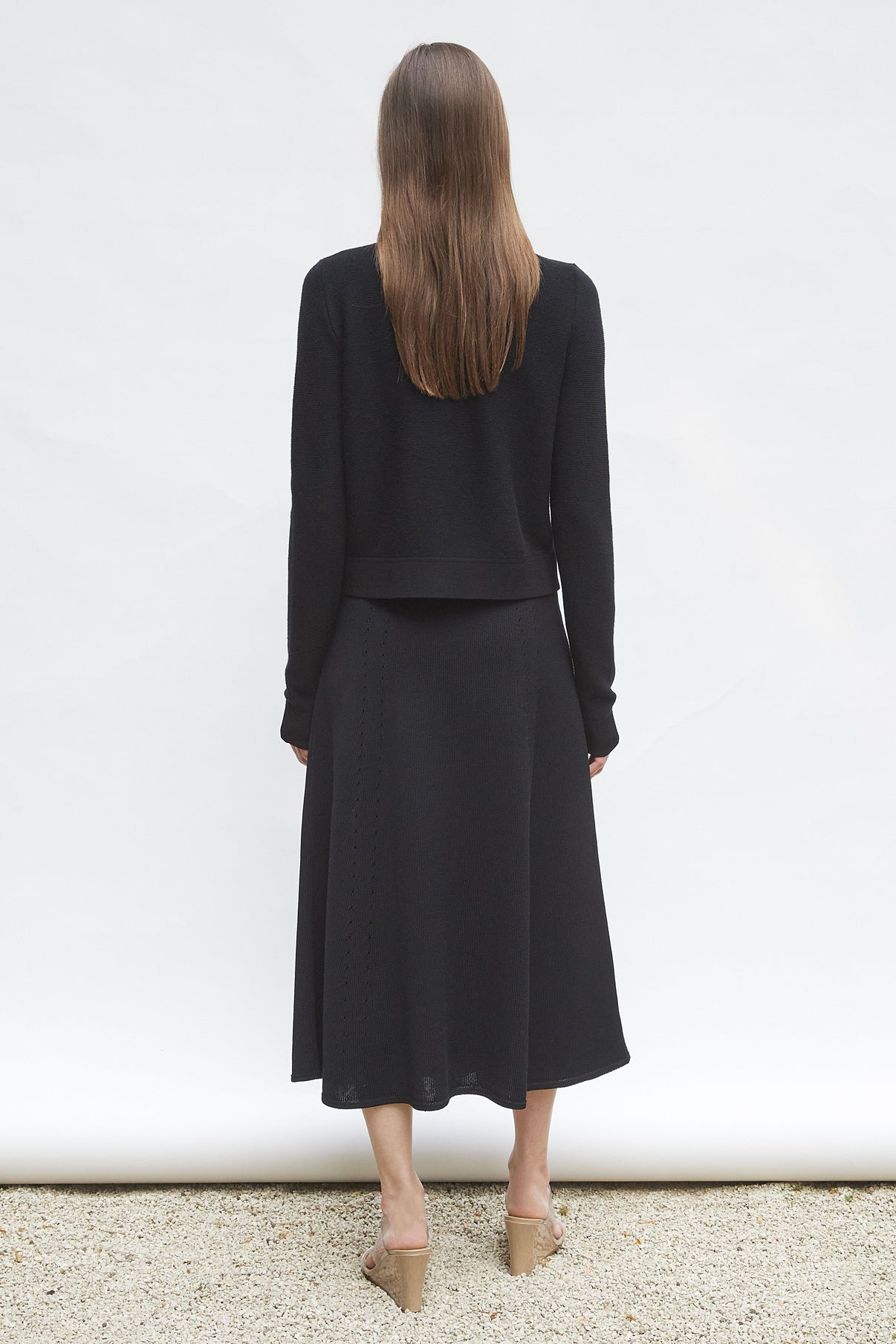 Cardigan maille point mousse Noir profond - Cardigan de luxe
