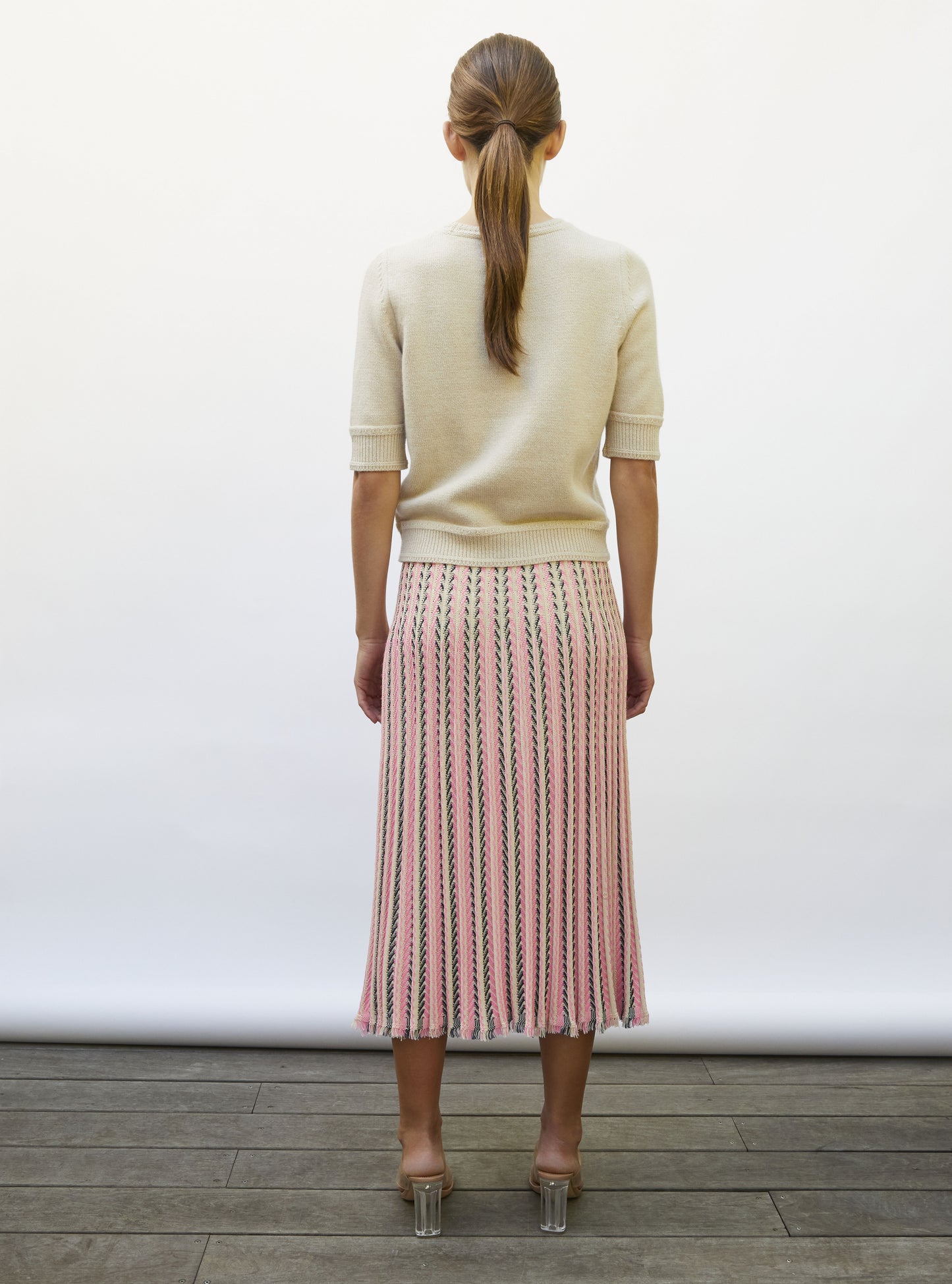 Top maille manches coudes muesli - Top de luxe