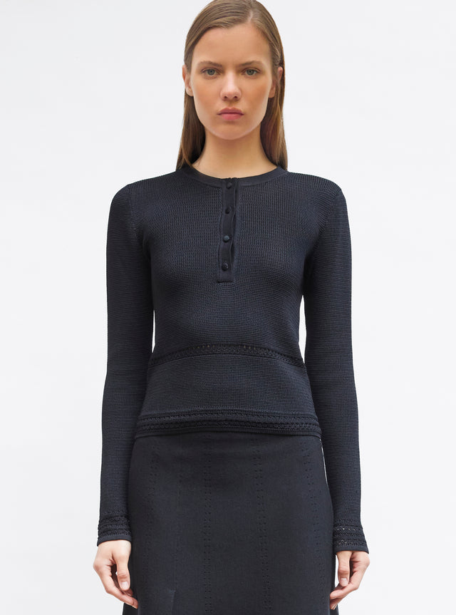 couture top in knit netting - Image principale