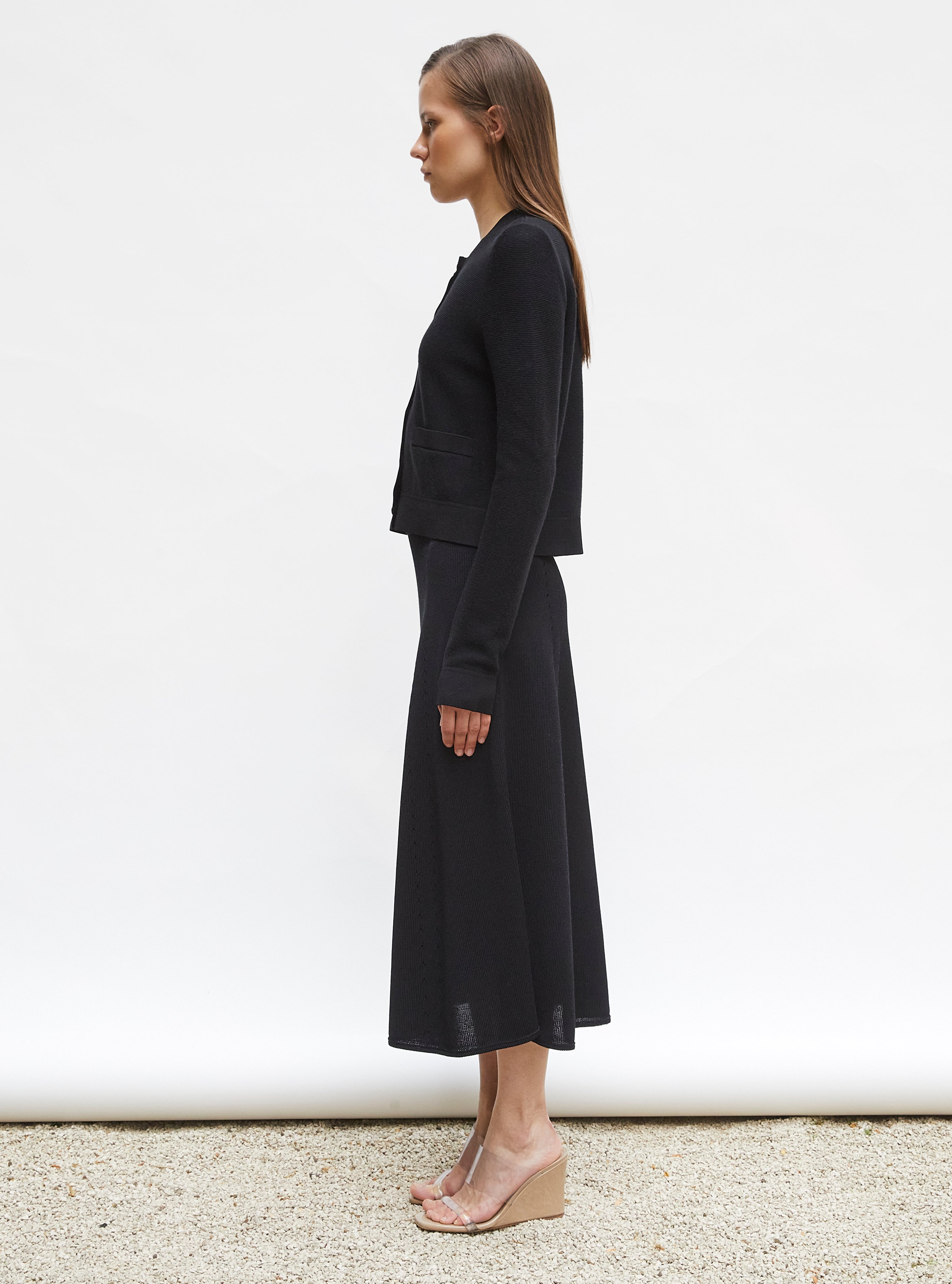 Cardigan maille point mousse Noir profond - Cardigan de luxe