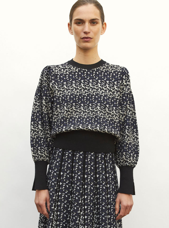 Top fin jacquard léopard - Image principale