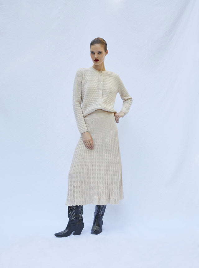 wicker knit cardigan - Image principale