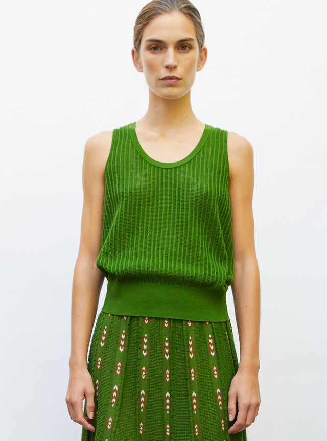 pointelle knit tank top - Image principale