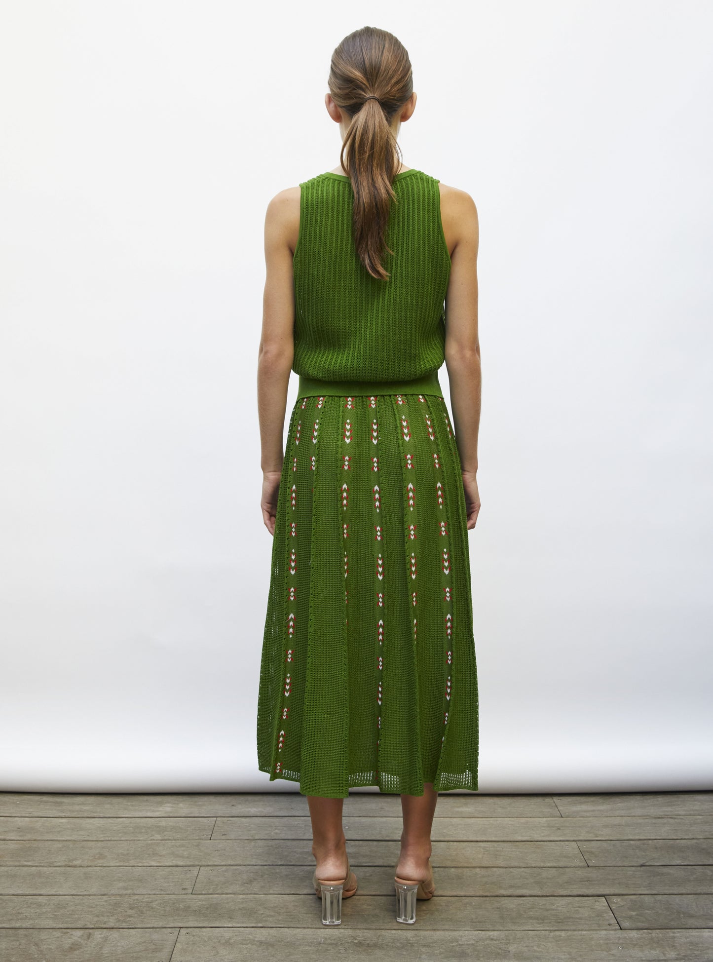 Débardeur maille pointelle matcha - Vêtement de luxe femme