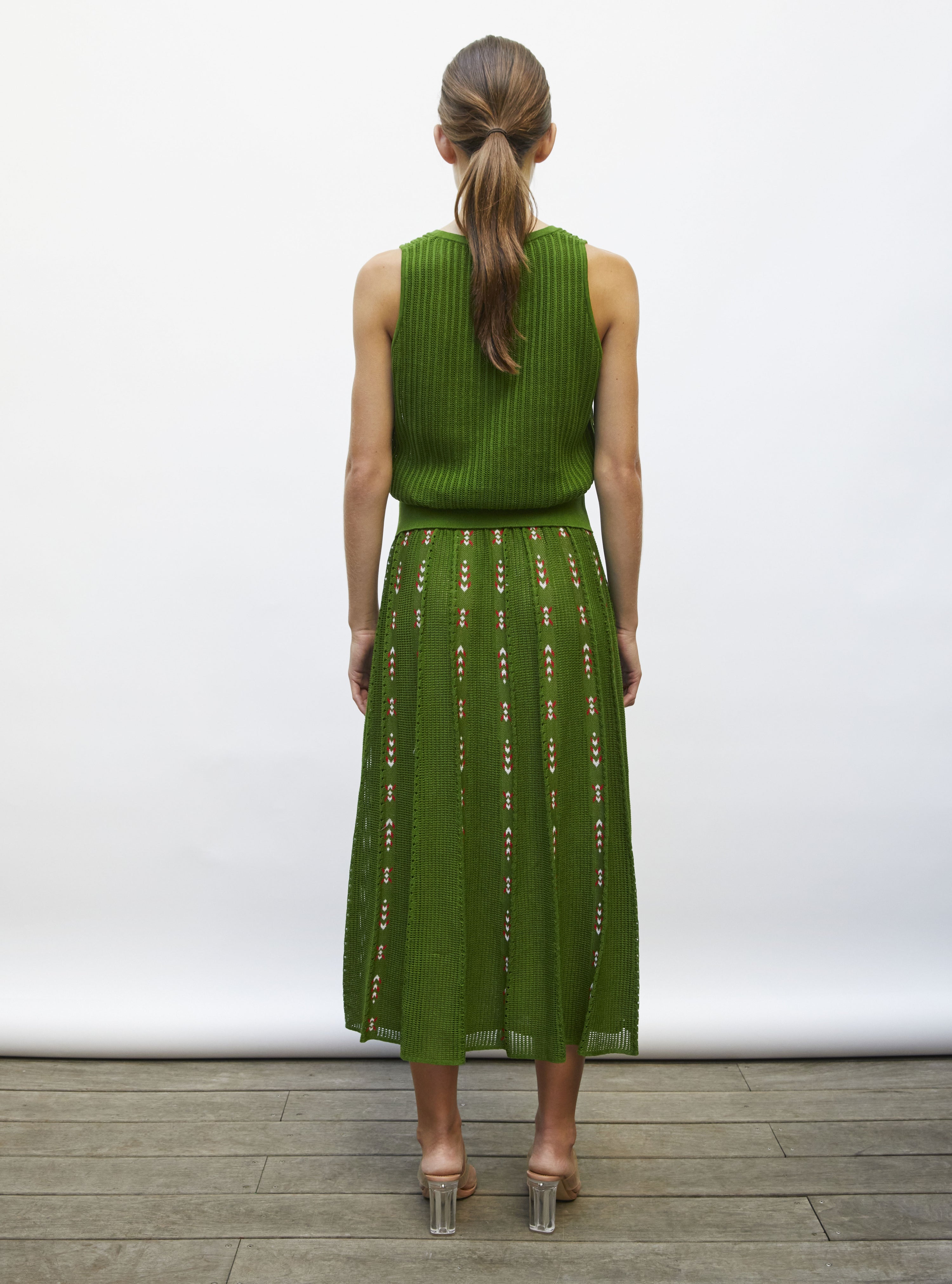 Débardeur maille pointelle matcha - Vêtement de luxe femme