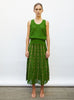 Jupe de luxe femme - Jupe longue maille ikat matcha-multi