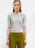 Top fin manches coudes Gris chiné - Vêtement en maille de luxe Molli