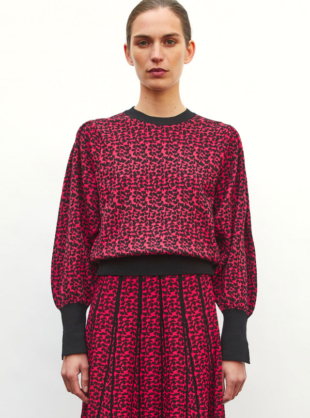 Top fin jacquard léopard - Image principale