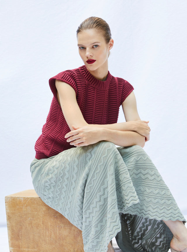 long skirt in a rick-rack knit - Image principale