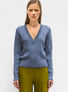 Pulls de luxe femme - Pull droit à encolure v Acier