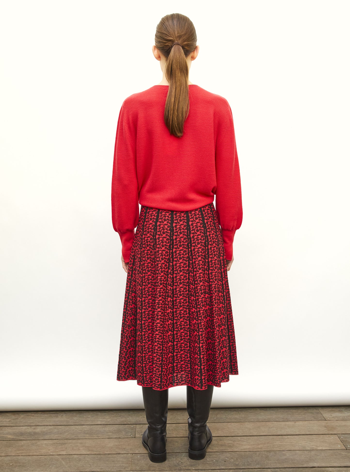 Pull de luxe femme - Pull fin col rond rouge lady
