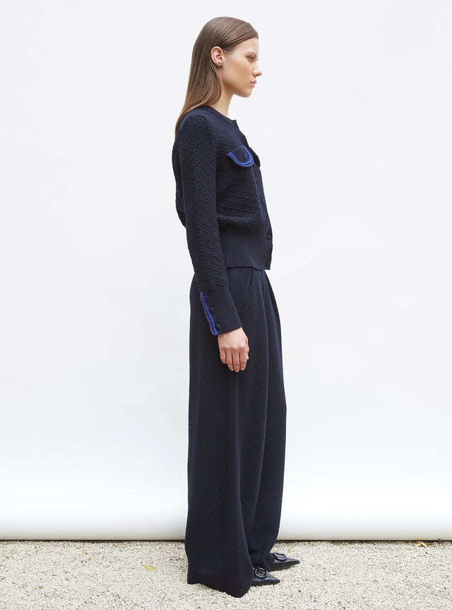 checkerboard knit couture pants - Image principale