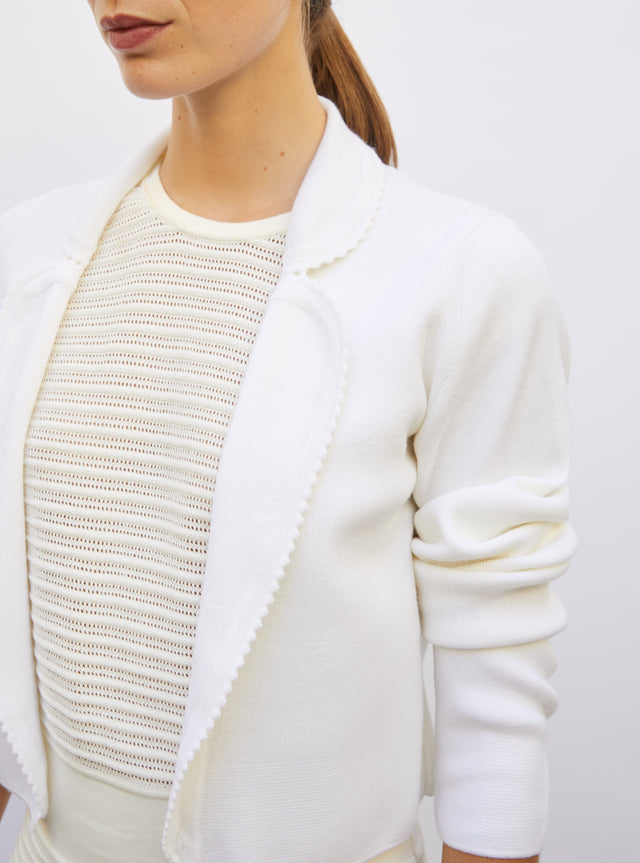 short jacket in zigzag knit - Image principale