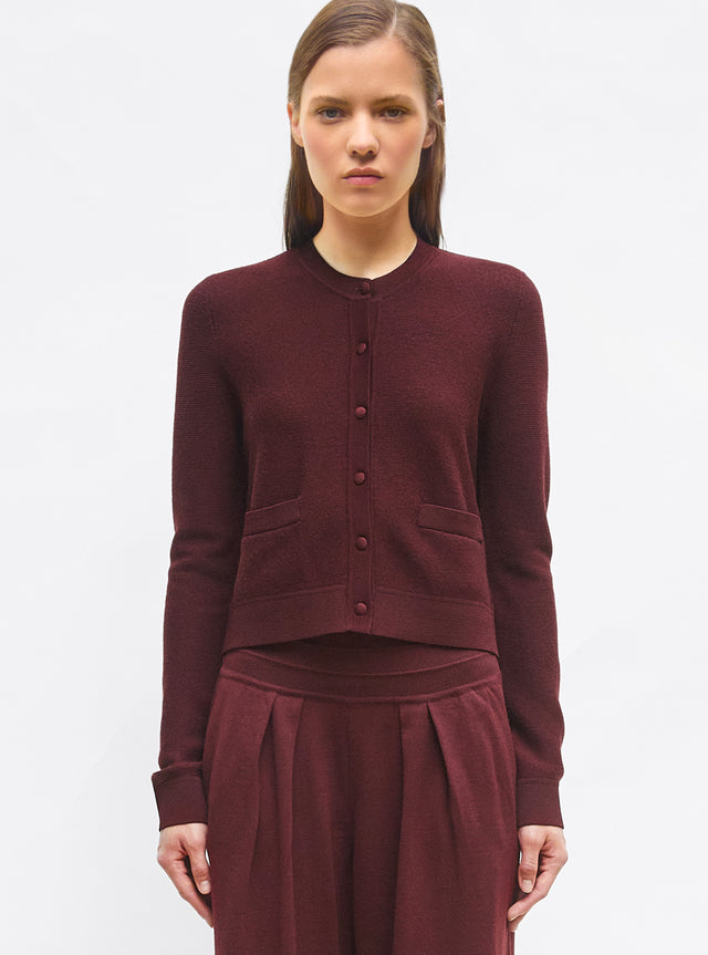 garter-stitch knit cardigan - Image principale