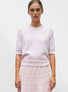 Top maille manches coudes rose doux - Vêtement en maille de luxe Molli