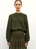 Pull fin larges emmanchures kaki - Vêtement de luxe femme