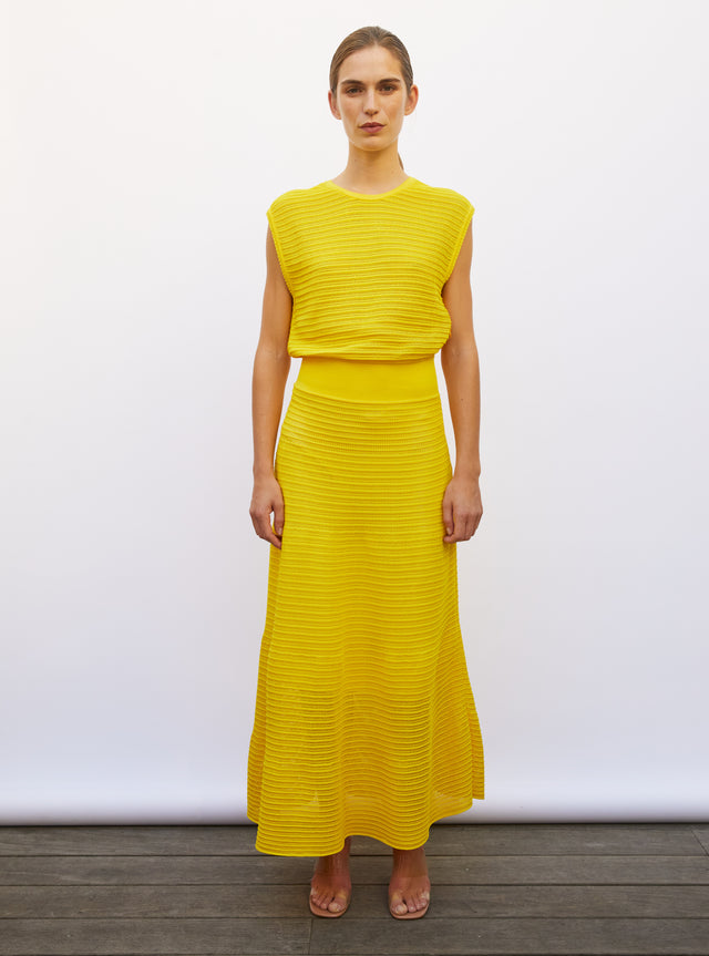 long dress in pointelle knit - Image principale