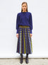 Top de luxe femme - Top fin à col rond manches longues indigo