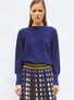 Top fin à col rond manches longues indigo - Vêtement en maille de luxe Molli