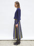 Top fin à col rond manches longues indigo - Vêtement de luxe femme