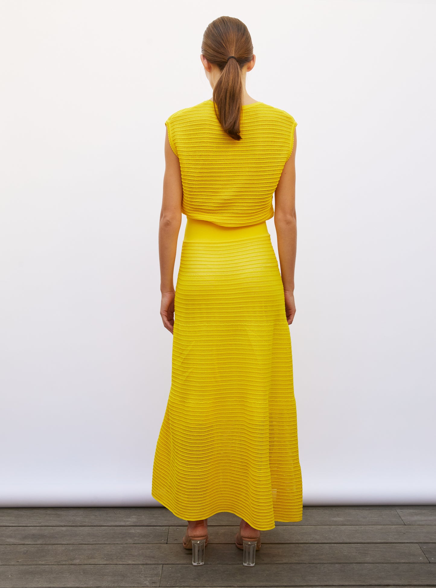 Robe longue maille pointelle soleil - Robe de luxe