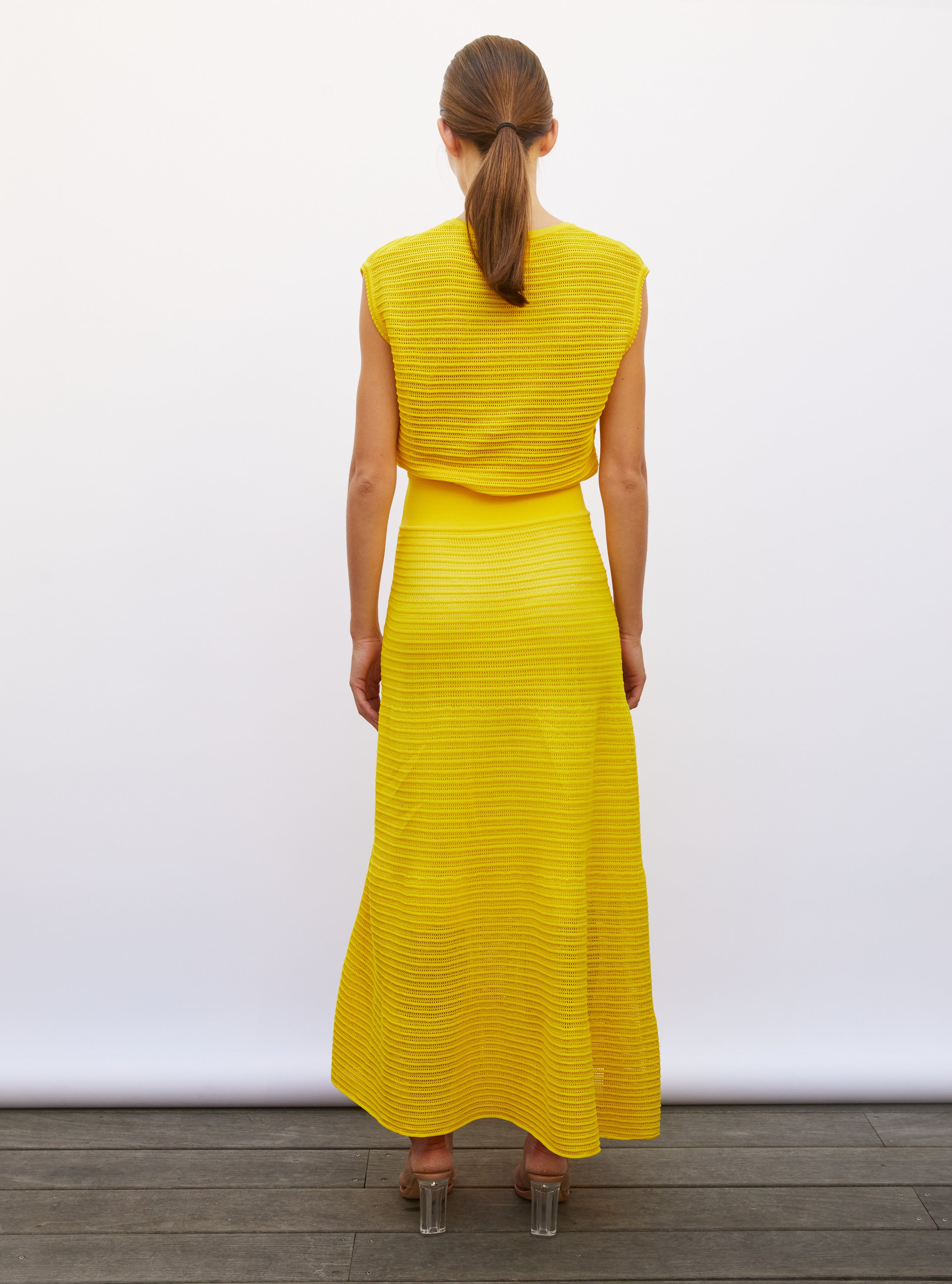 Robe longue maille pointelle soleil - Robe de luxe