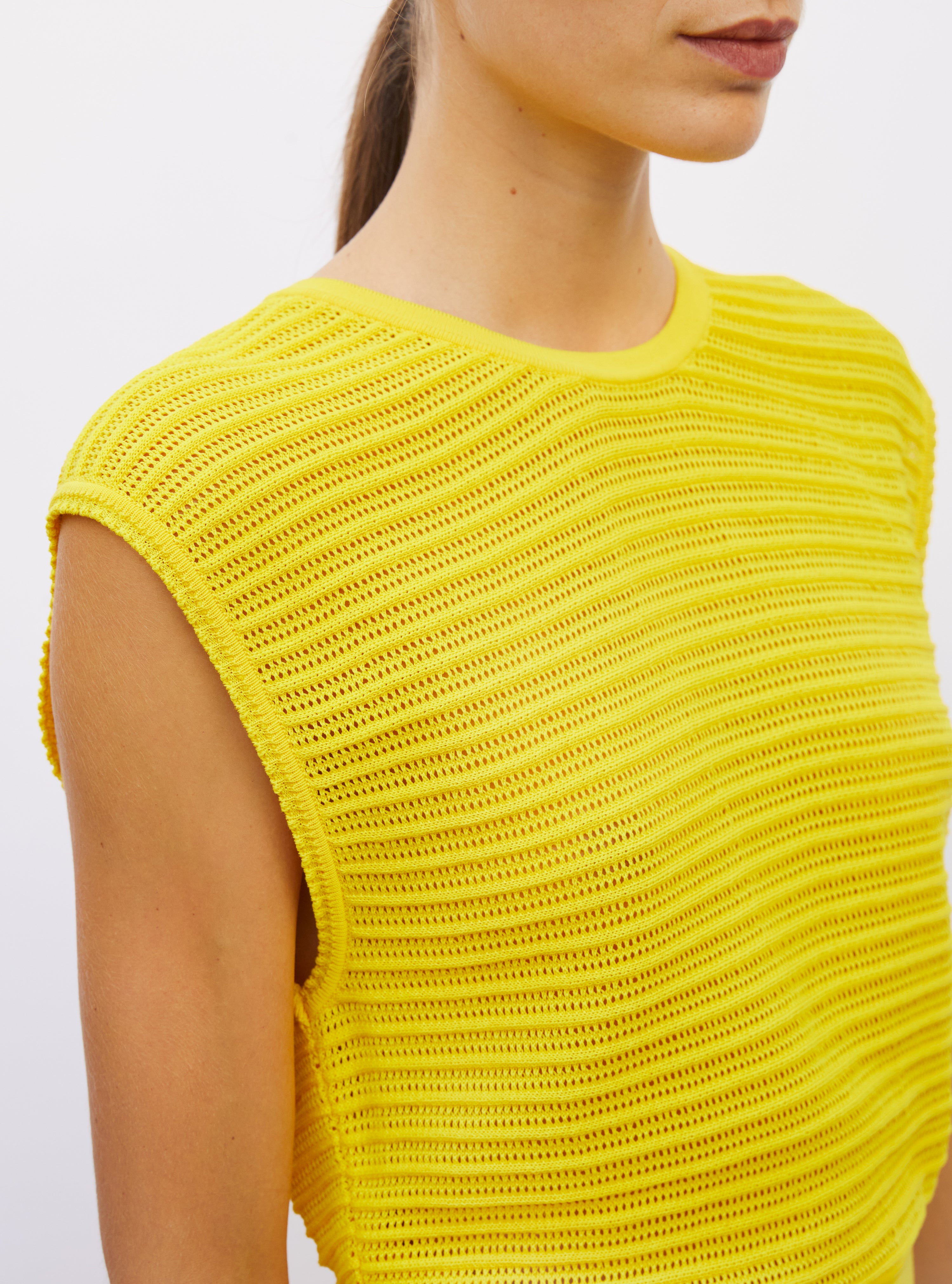 Robe longue maille pointelle soleil - Vêtement de luxe femme