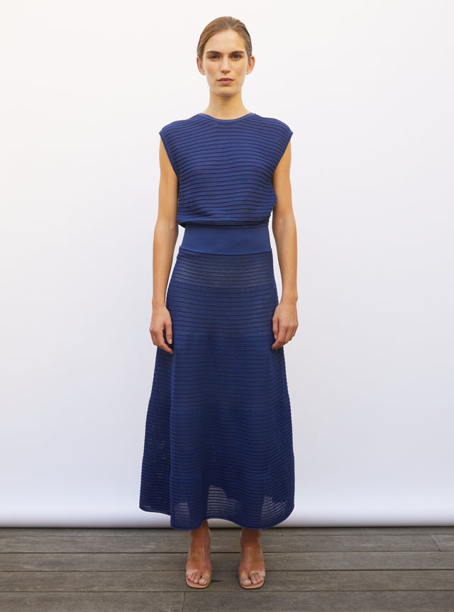 long dress in pointelle knit - Image principale