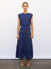 Robe longue maille pointelle bleu faïence - Vêtement en maille de luxe Molli