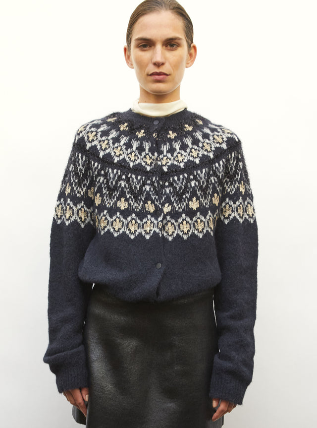 Fair Isle jacquard cardigan - Image principale