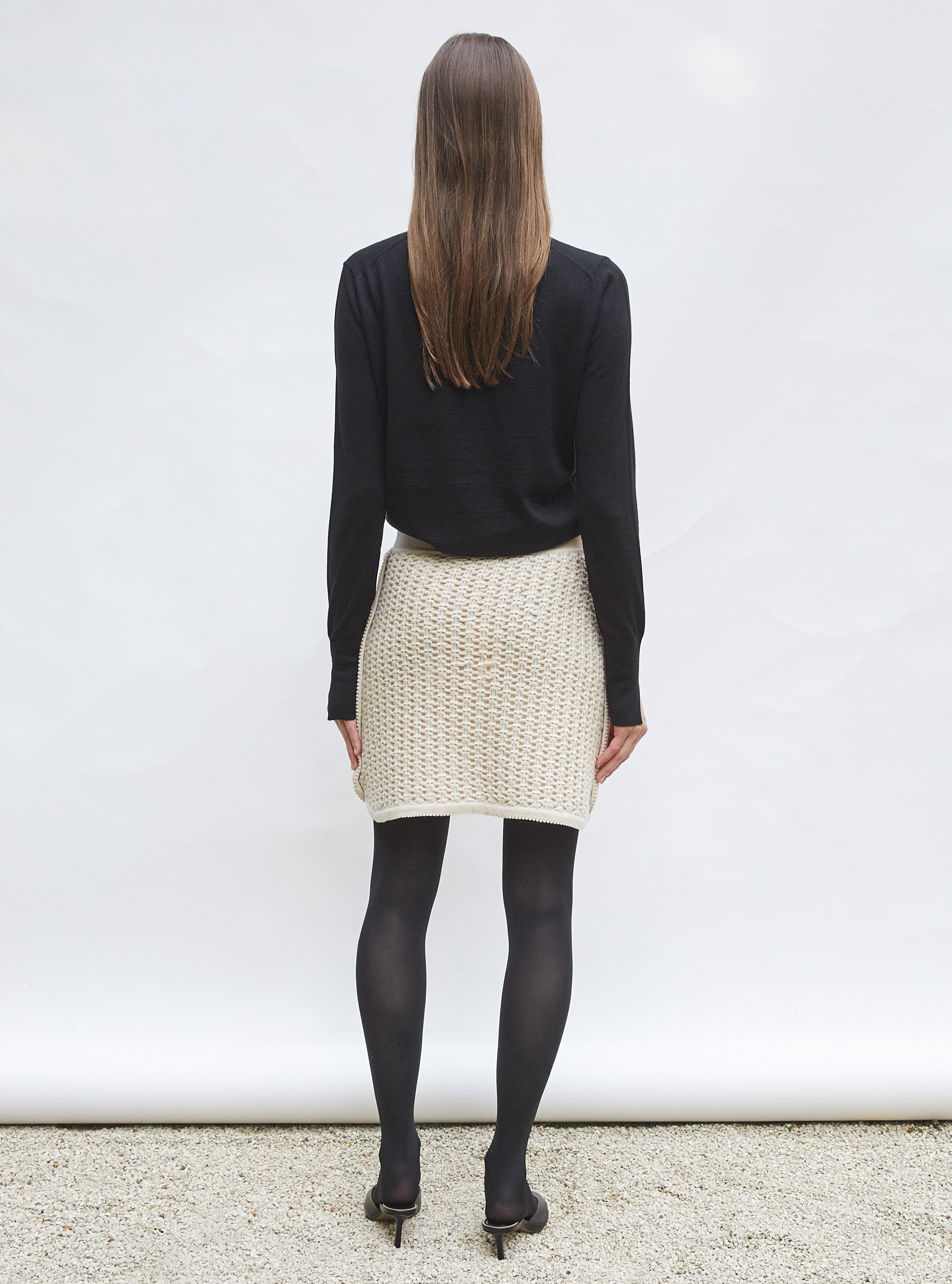 Polo fin en jersey soyeux molli Noir Profond - Top de luxe