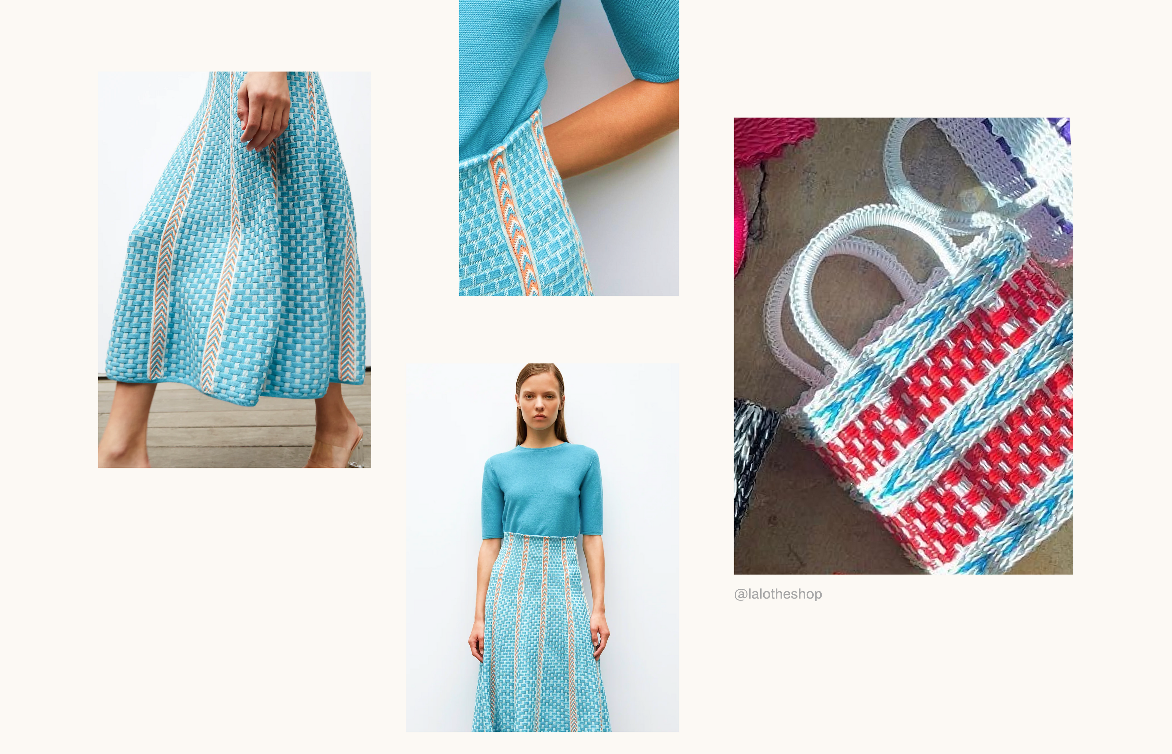 Jupe en maille fine inspirée des paniers tressés Molli