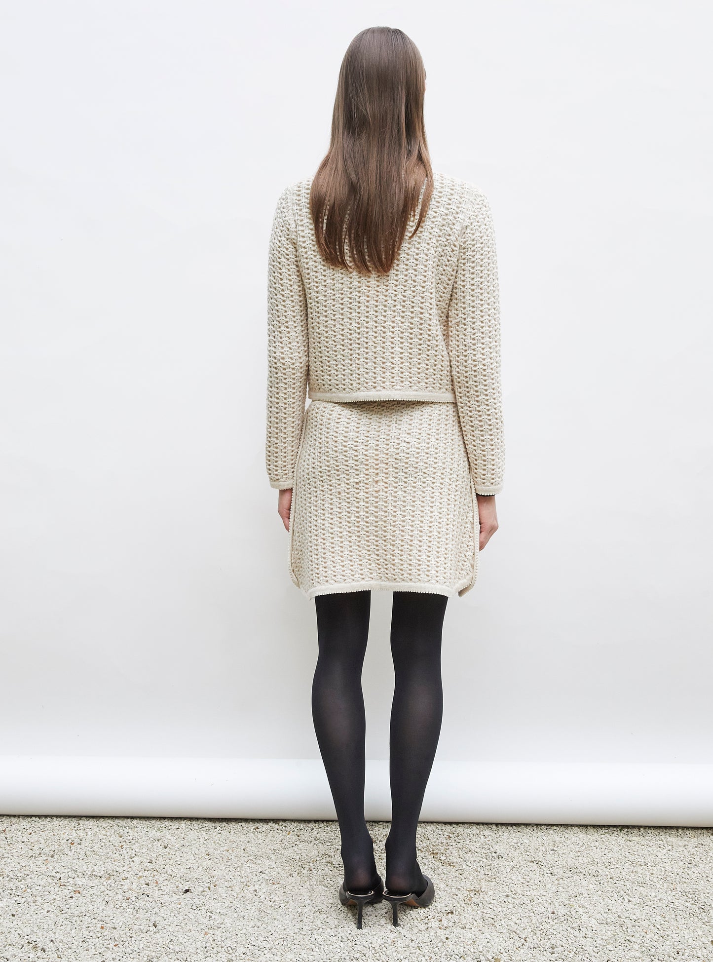 Jupe courte maille tweedée Dune - Jupe de luxe