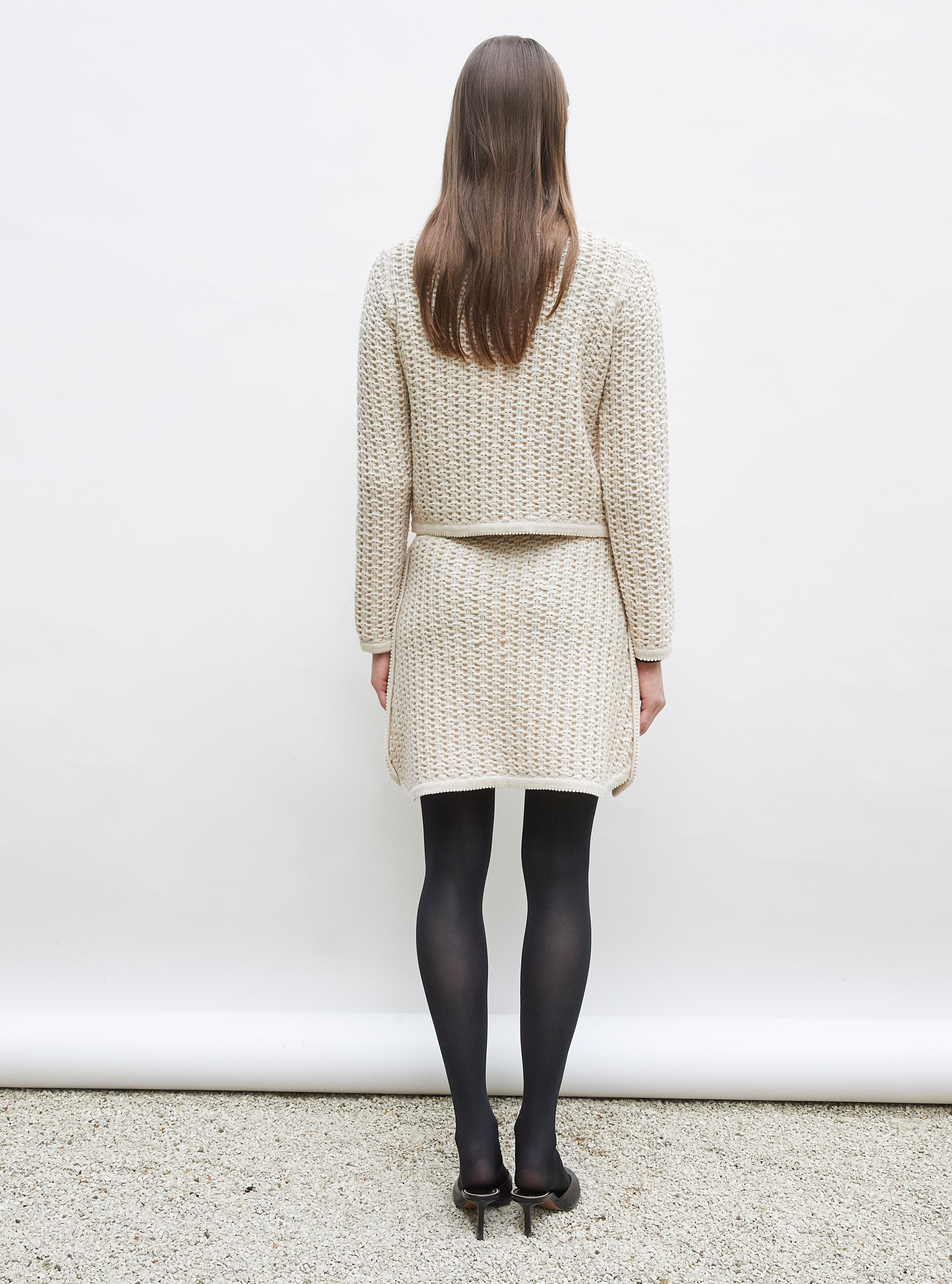 Jupe courte maille tweedée Dune - Jupe de luxe
