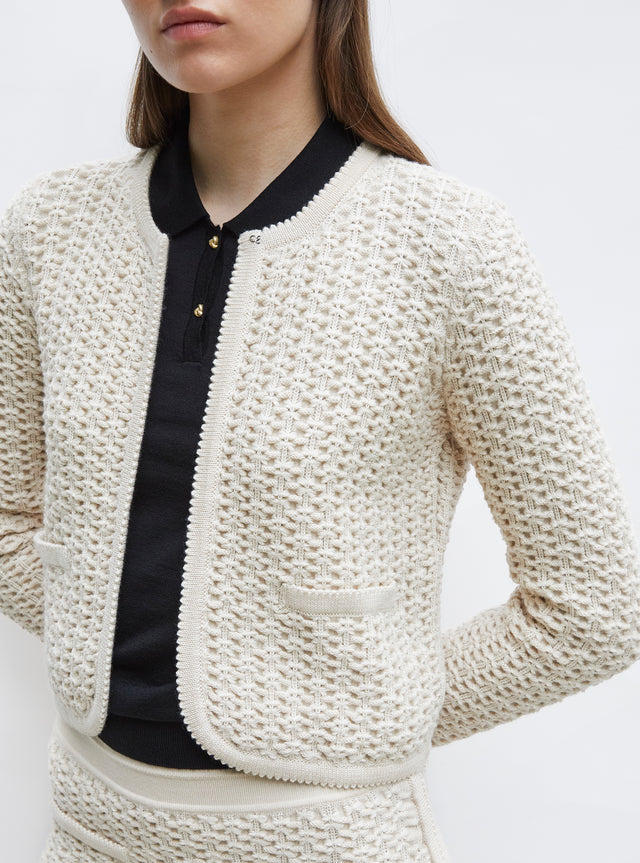 short jacket in a tweed knit - Image principale
