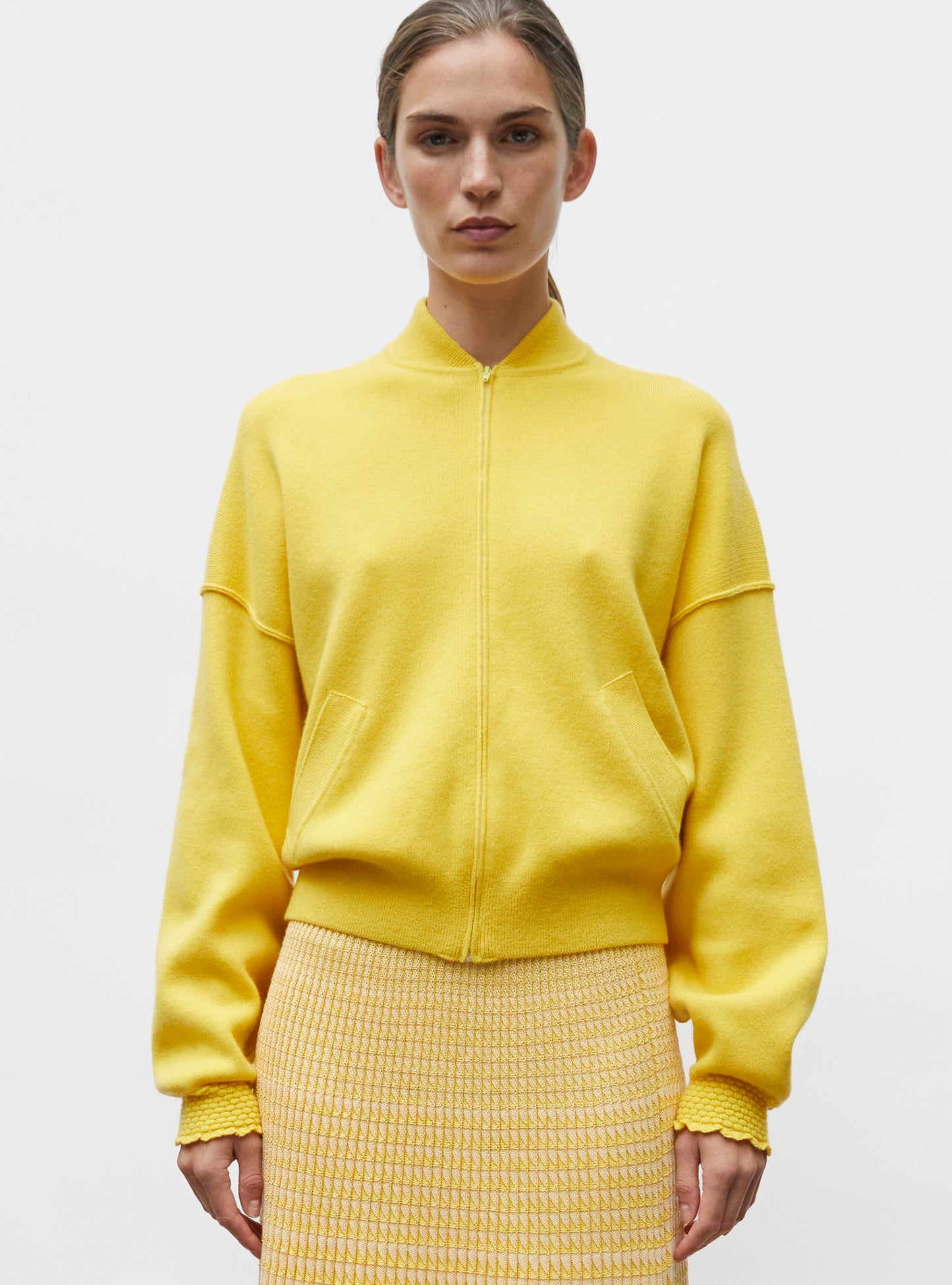 Veste bomber en maille soleil - Vêtement en maille de luxe Molli