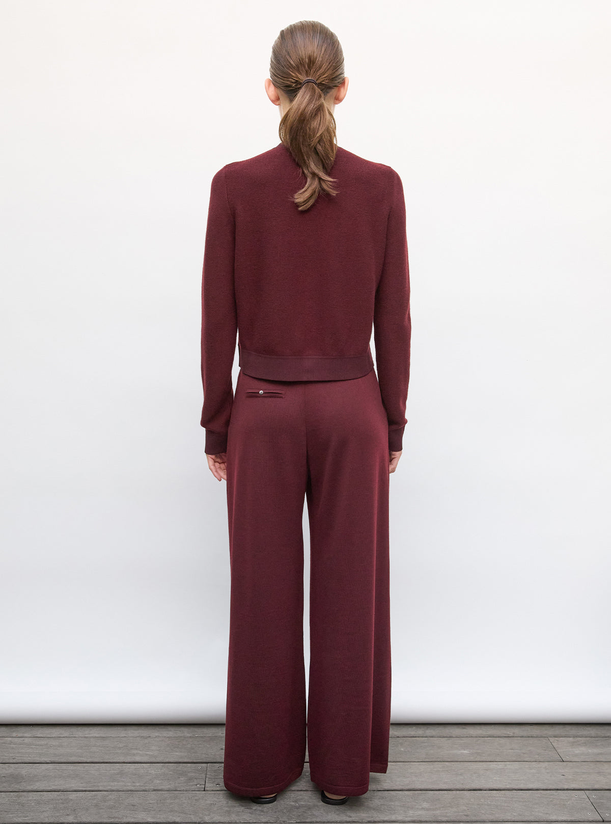Cardigan maille point mousse Amarante - Vêtement de luxe femme