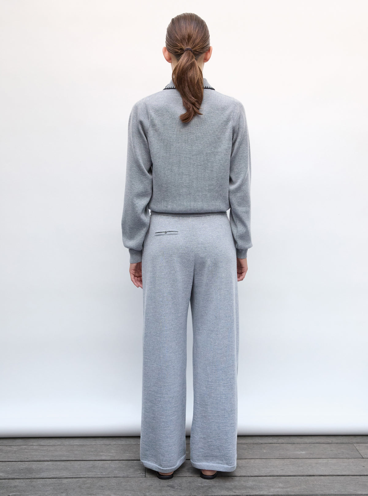Chemise de luxe femme - Chemise en maille brodée main gris moyen