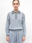 Chemise en maille brodée main