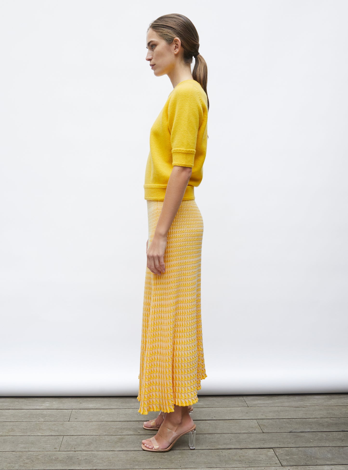 Top maille manches coudes soleil - Top de luxe