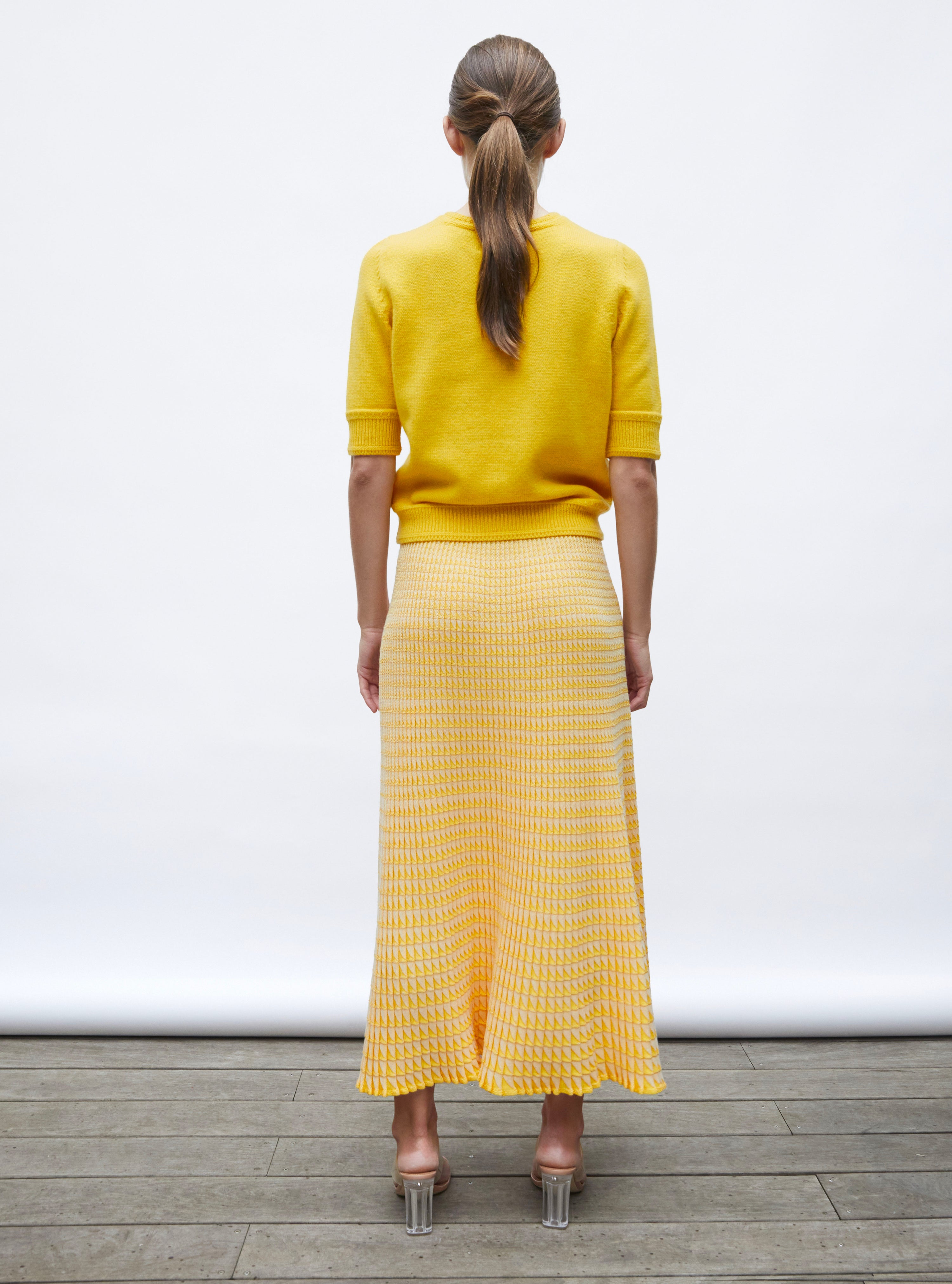 Top maille manches coudes soleil - Top de luxe