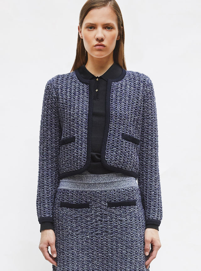 veste courte maille tweedée - Image principale
