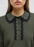 Chemise maille col croquet kaki - Chemise de luxe