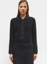 Tops de luxe femme - Veste courte maille tweedée Noir profond
