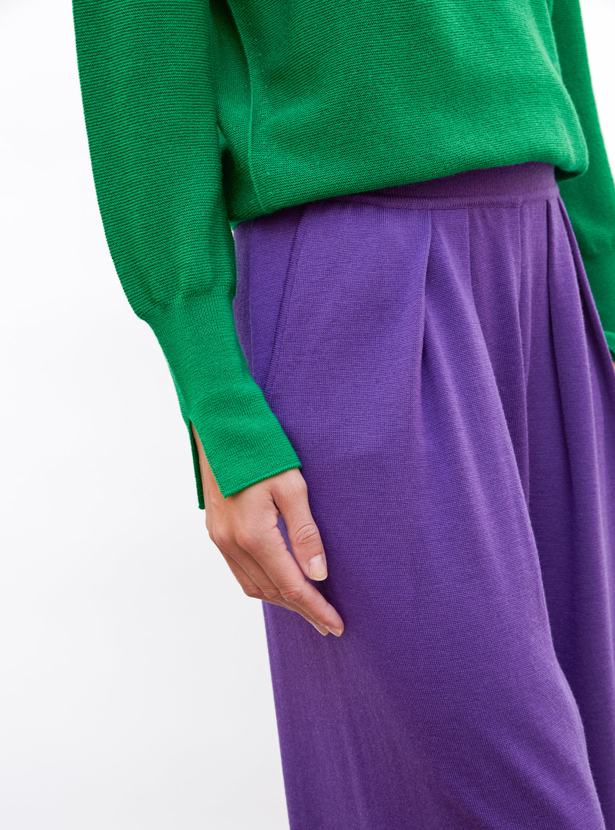 Pull en maille de luxe Molli - Pull fin col rond Chlorophylle