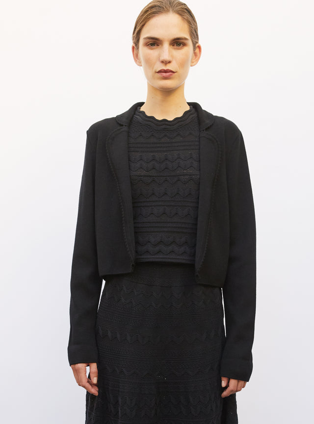 short jacket in zigzag knit - Image principale