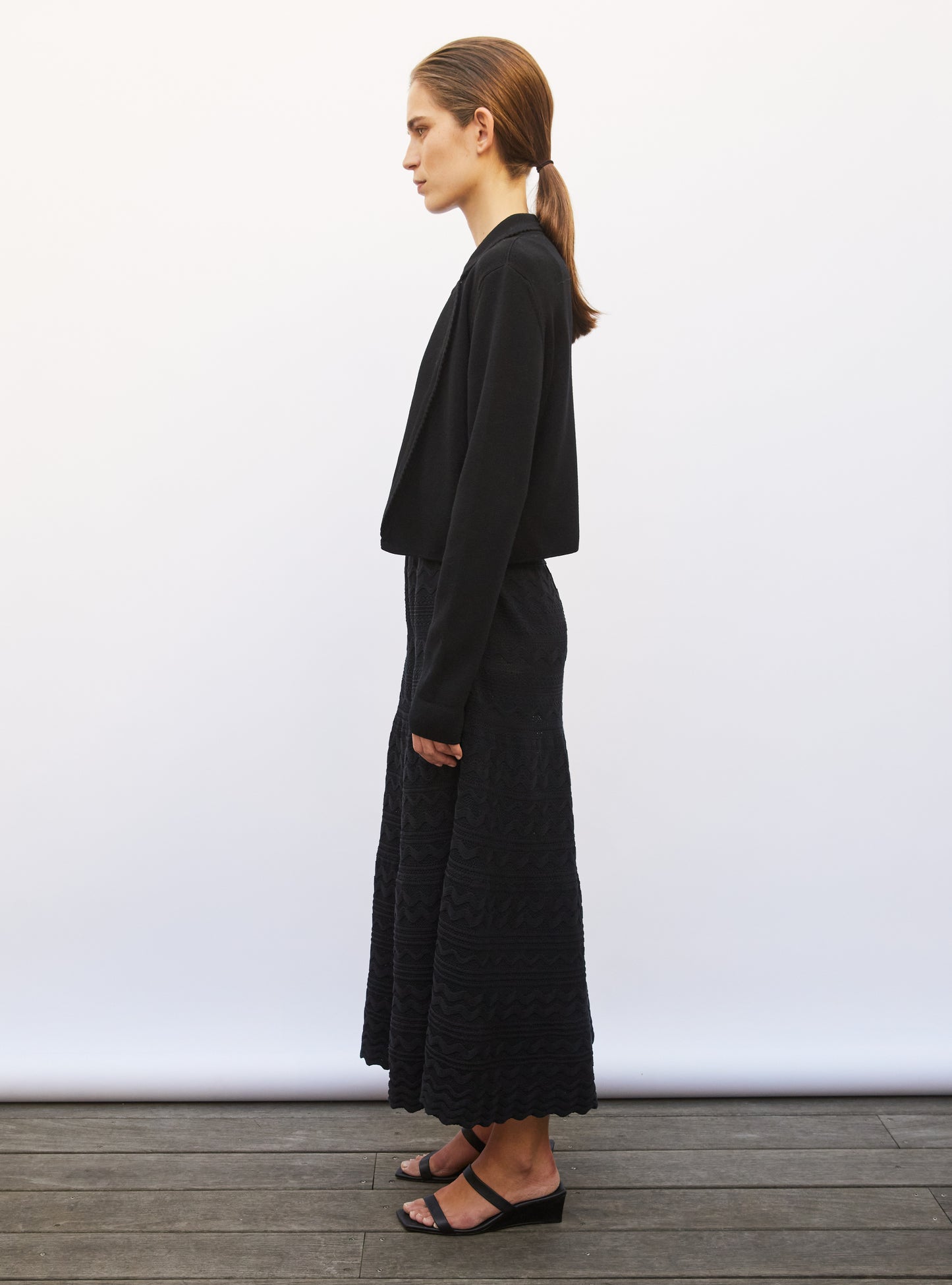 Veste courte mini croquet noir profond - Veste de luxe