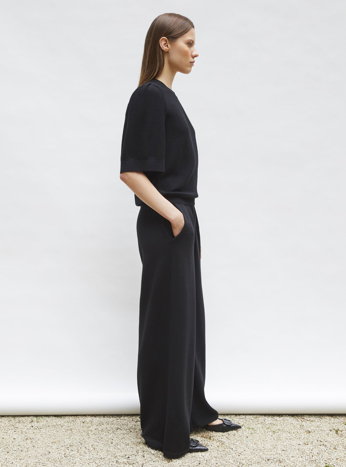 Top en maille manches froncées - Vêtement de luxe femme